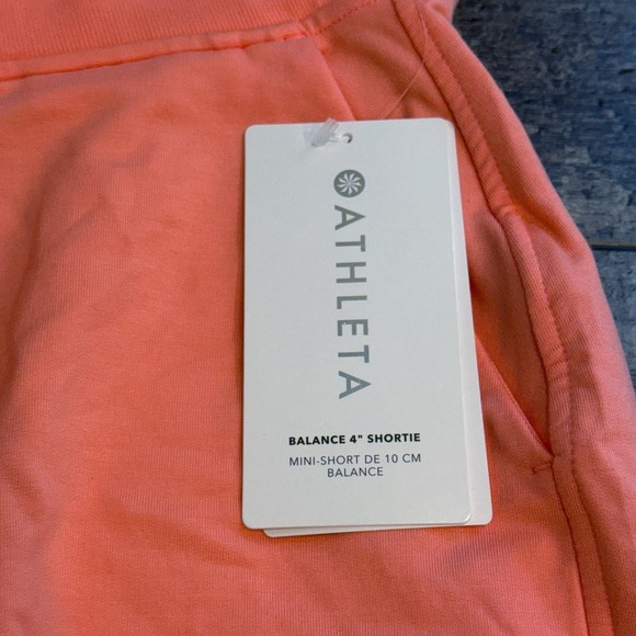Athleta Shorts Womens Small Orange Balance 4 Inch Shortie Pockets Vaca Beach NEW - Picture 4 of 14